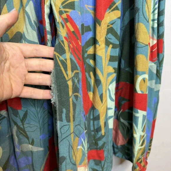 Hutch Rigby Tropical Floral Button Front Maxi Shirt Dress Size Small Pal… - Picture 12 of 12